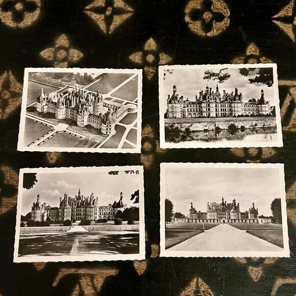 Vintage Set of 10 Photographs of French Chateau Chambord, Black White - Picture 1 of 5